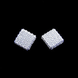 Personalized Cubic Zirconia Heart Earrings Sterling Silver 925 Blank Design