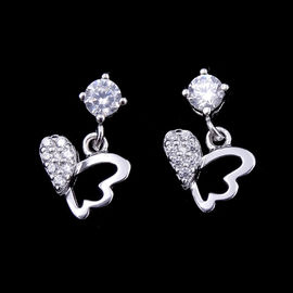 Lady Round Style Silver Cubic Zirconia Earrings 925 Silver AAA Cubic Zircon