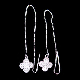 Indian Style Traditional 925 Sterling Silver Earrings For Engagement