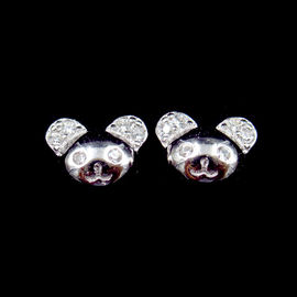 Fancy Deer / Reindeer Head 925 Silver Stud Earrings For Christmas Gift