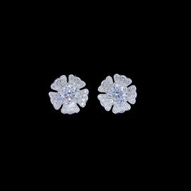 Simple Heart Shape Earrings With One CZ Main Stone For Wedding Light Weight