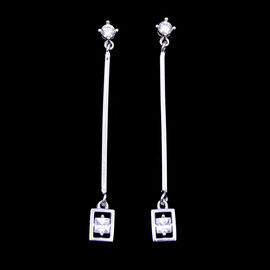 Simple 925 Sterling Silver Earrings With Red Garnet Zircon For Anniversary