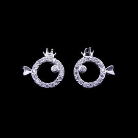 Fashion Pineapple S925 Silver Earrings Fruit Shining Stone Small Exquisite Jewelry