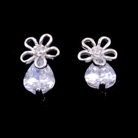 Novelty Flower Four Leaf Clover Earrings Studs 3 In 1 Set 925 Silver Jewelry