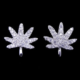 Novelty Flower Four Leaf Clover Earrings Studs 3 In 1 Set 925 Silver Jewelry