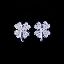 Novelty Flower Four Leaf Clover Earrings Studs 3 In 1 Set 925 Silver Jewelry