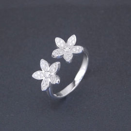 925 Charm Silver Cubic Zirconia Rings / Pentagram Shape Five Point Star Ring Jewelry