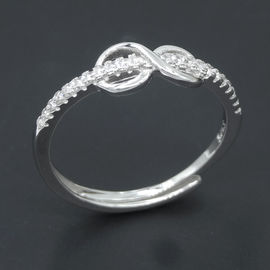 Simple Style Charm Rings Sterling Silver One Stone / Wedding Rings For Women