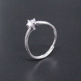 Simple Style Charm Rings Sterling Silver One Stone / Wedding Rings For Women