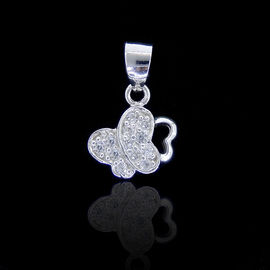 Romantic Angel Cute Wing Sterling Silver Pendants With AAA CZ For Children