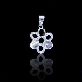 Pure 925 Silver Cubic Zirconia Pendant / Lovely Fish Shape Pendant For Gifts