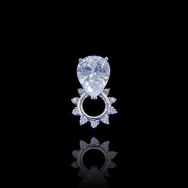 Sterling Silver Cubic Zirconia Round Pendant Necklace Charm For Lady Jewelry