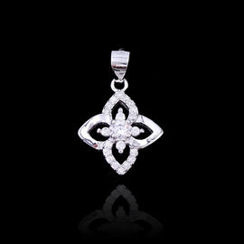 Zirconia Main Stone Sterling Silver Pendants Heart Shape Simple Korean Light Weight