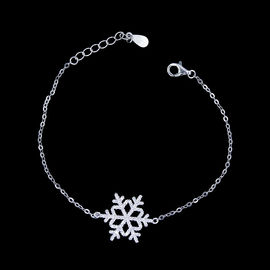 Simple S925 Silver Charm Bracelet Round Style / Customized Silver Chain Bracelet