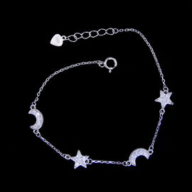 Simple S925 Silver Charm Bracelet Round Style / Customized Silver Chain Bracelet