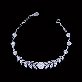 Two Chains Style 925 Silver Cubic Zirconia Bracelet Jewelry With Three Butterflies Items