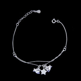 925 Silver Lucky Charm Bracelet Cubic With Three Leaf And Four Leaf Clover