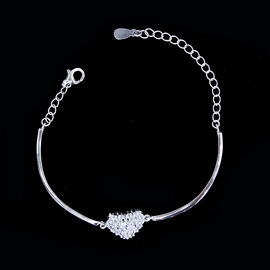 Ball Shape 925 Silver Cubic Zirconia Bracelet Magnet Design For Body Without Harm