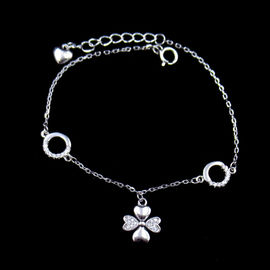 Elegant Bar Shape Sterling Silver Bracelets / 925 Silver Cubic Zirconia Bangle Bracelet