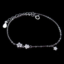 AAA Silver Cubic Zirconia Bracelet 925 Leaf Shape For Party / Wedding