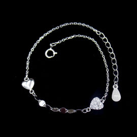 Two Items Sterling Silver Infinity Bracelet , Adjustable Extension Silver Chain Jewelry