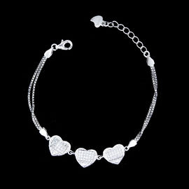 Little Cross Shape Personalized 925 Silver Cubic Zirconia Bracelet Minimalist Style