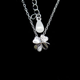 Dancing H & A Stone Pendant Necklace Angel Wing Heart Shape Sterling 925 Silver