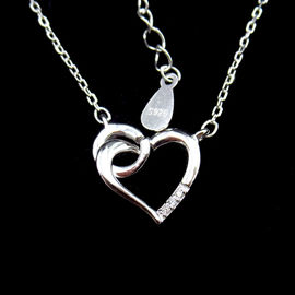 Cute Heart Shape Asian Style Necklace In Zirconia Envelope Letter Design