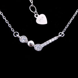 Heart Sweet Sugar Candy Shape Anniversary Necklace 925 Silver With CZ And Cross Chain