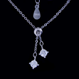 Cat On The Moon Romantic Silver Engagement Necklace For Young Lady Animal Shaped