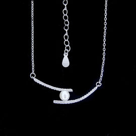 AAA Zircon Apple Fruit Adam And Eve 925 Silver Necklace / Sterling Silver Jewelry