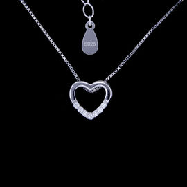 Plating Gold 925 Silver Cubic Zirconia Necklace With Central Big Stone