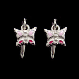 Pure 925 Silver Earrings Baby Jewelry Plated RH Christmas Hat Design