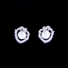 Girl White Silver Pearl Earrings Sterling Silver Jewelers With Elegant Snowflake