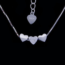 Square Shape Sterling Silver Single Pearl Necklace Blank Simple Platinum Jewellery