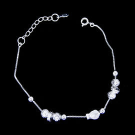 Lucky Flower Sterling Silver Infinity Bracelet 925 Clover Fashion Birthday Present