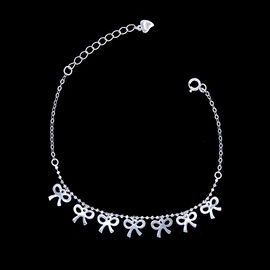 Cross Shape Plain Silver Bracelet / Pure 925 Engagement Charm Bracelet For Christianity