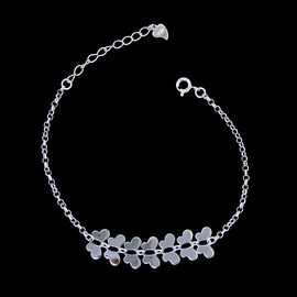 Cross Shape Plain Silver Bracelet / Pure 925 Engagement Charm Bracelet For Christianity