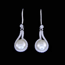 Little Stone 925 Silver Natural Pearl Earrings Simple And Romantic Size 10 X 10 MM