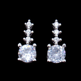 OEM 925 Sterling Silver Stud Earrings , Promotion 925 Su Ch Cz Earring