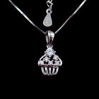 Cubic Zirconia 925 Sterling Silver Heart Necklace , Personalized 925 Silver Chain