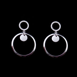 Customized Size 925 Silver Earrings With AAA Grade Cubic Zirconia