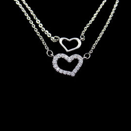 Butterfly 925 Sterling Silver Curb Chain , Cute Cubic Zirconia Drop Necklace