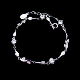 Antique Design CZ Cubic Zirconia Bracelet / Vintage 925 Silver Bracelet