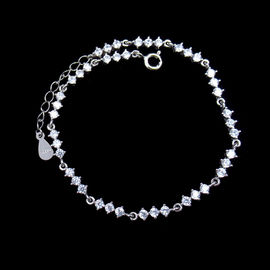 Classical White Silver Cubic Zirconia Bracelet For Woman Customized Size