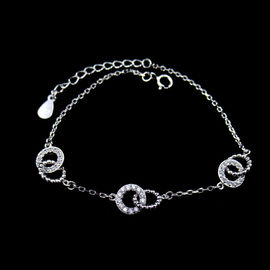 Adjustable Sterling Silver Charm Bracelet , Sterling Silver Star Bracelet