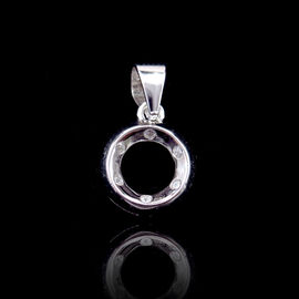 Star Style Silver Cubic Zirconia Pendant For Anniversary , Engagement