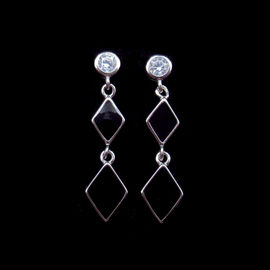 Elegant Silver Cubic Zirconia Drop Earrings , 925 Su Ch Cz Earring Multi Sizes