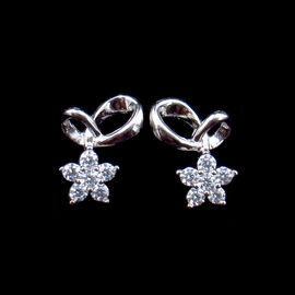 Women's Fashion 925 Silver Earrings For Wedding Gift Logo Printed