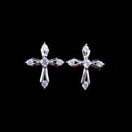 Classical Style Cross 925 Silver Earrings Handmade Free Nickel And Lead